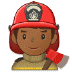 👨🏾‍🚒 man firefighter: medium-dark skin tone display on Samsung